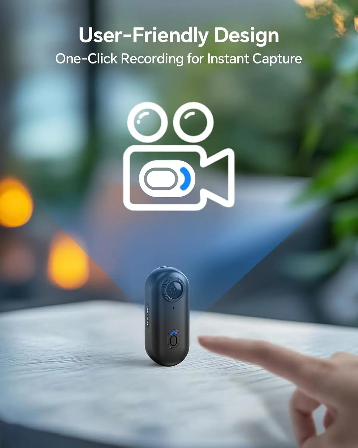 Mini Camara2K 64GB Camera 360° Clip & Magnetic Clip