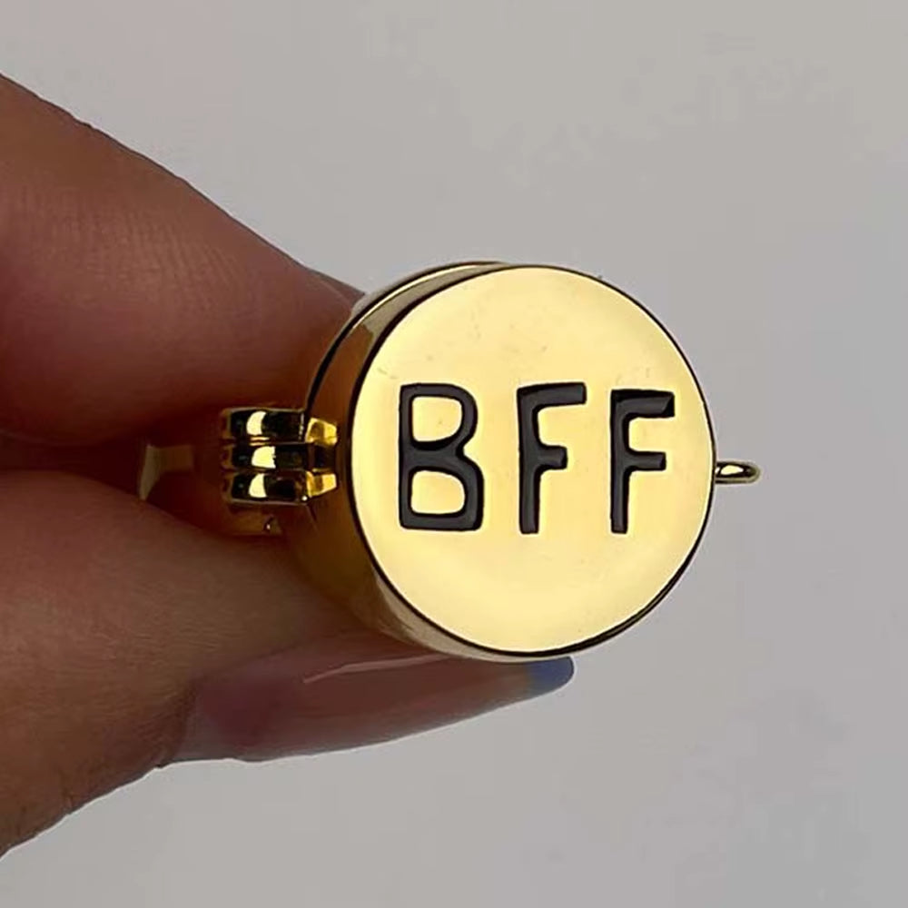 BFF Best Friend Forever Cute Cartoon Ring Trendy Friendship Open Adjustable Rings for Friend Gifts Anime Jewelry Accessories