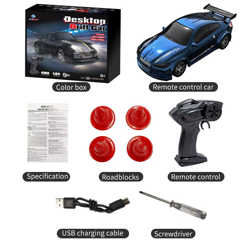 Children'S Desktop Remote Control Car Toy Stunt Remote Control Drift Car Rc Mini Racing 2.4G Simulation Toy Model Boy Gift