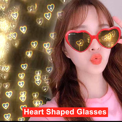 Heart Shaped Love Effects Glasses Watch the Lights Change Heart Diffraction Glasses at Night Love Lights Unisex Christmas Gifts